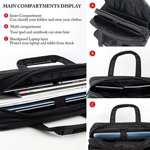 Bolso <span class=keywords><strong>para</strong></span> portátil de <span class=keywords><strong>17</strong></span> <span class=keywords><strong>pulgadas</strong></span>, maletín de viaje con organizador - Product Image 4