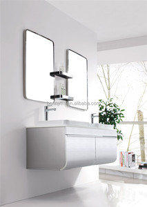 BONNYTM Hotel 201/304SS Tapa de Mármol Artificial Blanco Moderno de La Pared Barato Cuencos Dobles y Mirrir Vanidad de Baño - Product Image 2
