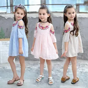新来港定居儿童简单棉质连衣裙设计休闲连衣裙设计