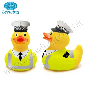 Jouet de bain en caoutchouc jaune, Police OEM, personnalisé canard en caoutchouc, cadeau de promotion