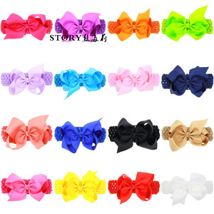 Bébé Garçon Enfants Toddler 4.5 pouces Grand <span class=keywords><strong>Jojo</strong></span> Siwa Ruban Cheer Pinwheel Arc Crochet Bandeau - Product Image 2