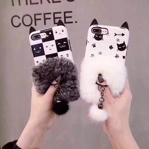 Multifunctionele leuke kat oor harige telefoon case voor iphone 8 plus 6 plus 6 s plus met mooie bel ring - Product Image 6