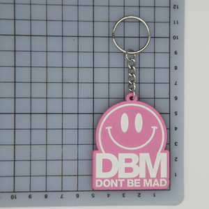 Keychain Pvc Soft PVC 2D Smile Face Custom Rubber Keychain For For Promotion Gift