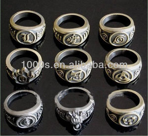 Célèbre <span class=keywords><strong>film</strong></span> bijoux rhodium plaqué argent <span class=keywords><strong>naruto</strong></span> anneaux - Product Image 1