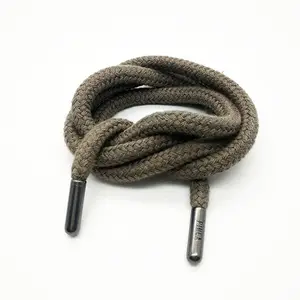wholesale custom logo tips braided drawstring cotton cord