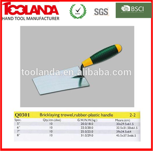 Poignée en caoutchouc en acierinoxydable truelle bricklay d'outils à main - Product Image 1