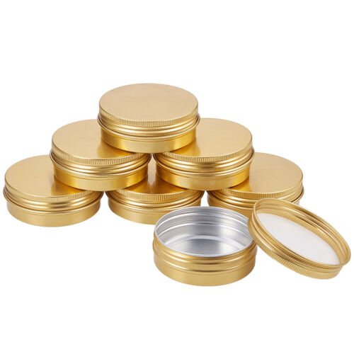 1 0z gold aluminum metal container round metal box 30ml tin cans screw top tin