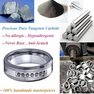 Anillos de Boda de Diamante Negro Cz para Hombre y Mujer, Anillos de Carburo de Tungsteno para Hombre, Anillo de Piedra de Wolframio, Herrenring, Herr <span class=keywords><strong>Ringar</strong></span> - Product Image 2