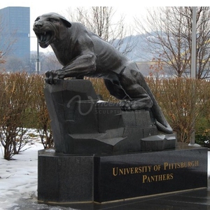 2015 césped moderna decoración estatua de bronce pantera de peluche te negro para la venta - Product Image 3
