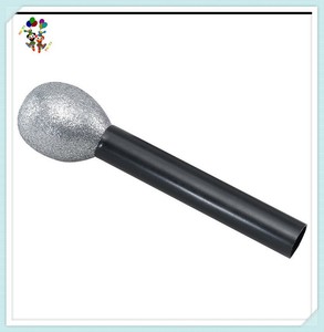 Costume de fête, accessoire de déguisement, microphone en plastique bon marché à main, jouet argenté/doré pour enfants HPC-0955 - Product Image 4