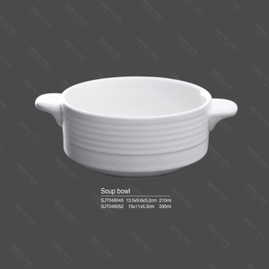 Restaurante de sopa de maíz crema plato <span class=keywords><strong>blanco</strong></span> de 210ml tazón de sopa con mango - Product Image 6