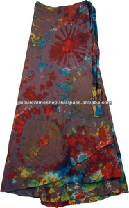 Elegantes Faldas Cruzadas de Algodón de la India, Estilo Casual, Vestidos Largos de Maternidad con Estampados, Tallas Grandes, Cintura Natural para Adultos - Product Image 3