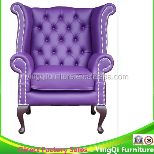 Elegant Purple High Back Wedding Bridal Chair Baby Shower Chaise Lounge