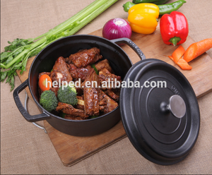 Negro de hierro fundido cazuela de <span class=keywords><strong>olla</strong></span> - Product Image 3