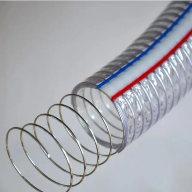 Porzellan produkte liefern PVC transparenten Stahldraht verstärkten flexiblen Schlauch