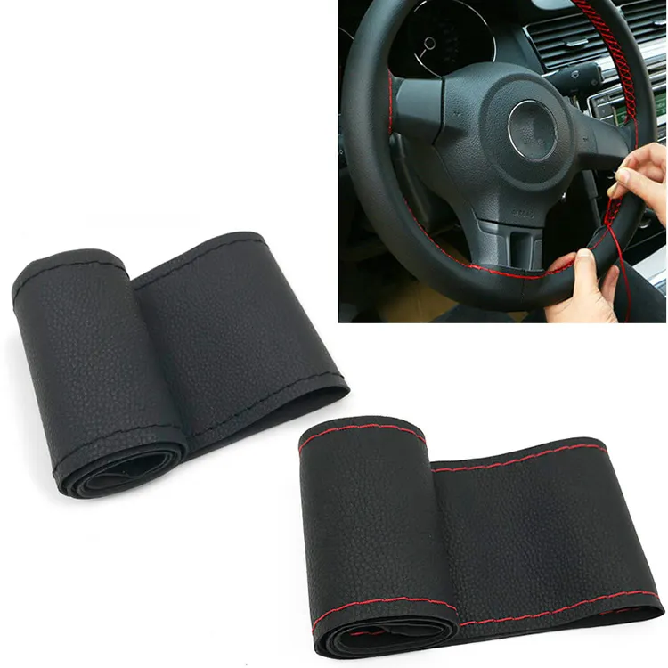 Factory DIY Cheap Leather Hand Sewing Steering Wheel Cover