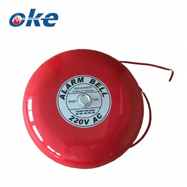 Okefire 220V Электрический алюминиевый пожарной сигнализации 10 дюймов колокол OK-10B