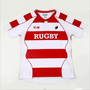 Jersey Rugby Cetak Sublimasi Kustom, Pakaian Sepak Bola Rugby Kustom Pas Kering Murah