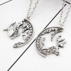 Collana con moneta da coppia con pendente a forma di cervo per gli <span class=keywords><strong>amanti</strong></span> - Product Image 3