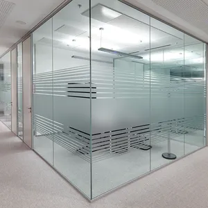 Partisi Kaca Sistem Dinding Kaca Beku Dekoratif dengan Bingkai Aluminium