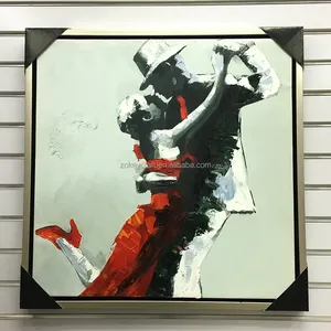 Habilidades artista pintado a mano de alta calidad abstracto bailarina bailar Tango pintura al óleo sobre lienzo hecho a mano Tango