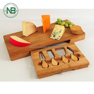 1 extra grande de bambú <span class=keywords><strong>quesos</strong></span> con integrado especialidad cuchillo/Herramienta cubiertos compartimiento - Product Image 1
