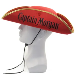 red felt pirate captain morgan hat MH-1536