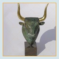 Sculpture de tête de taureau à montage mural, en bronze, art moderne, nouveauté, vente en gros, 2020