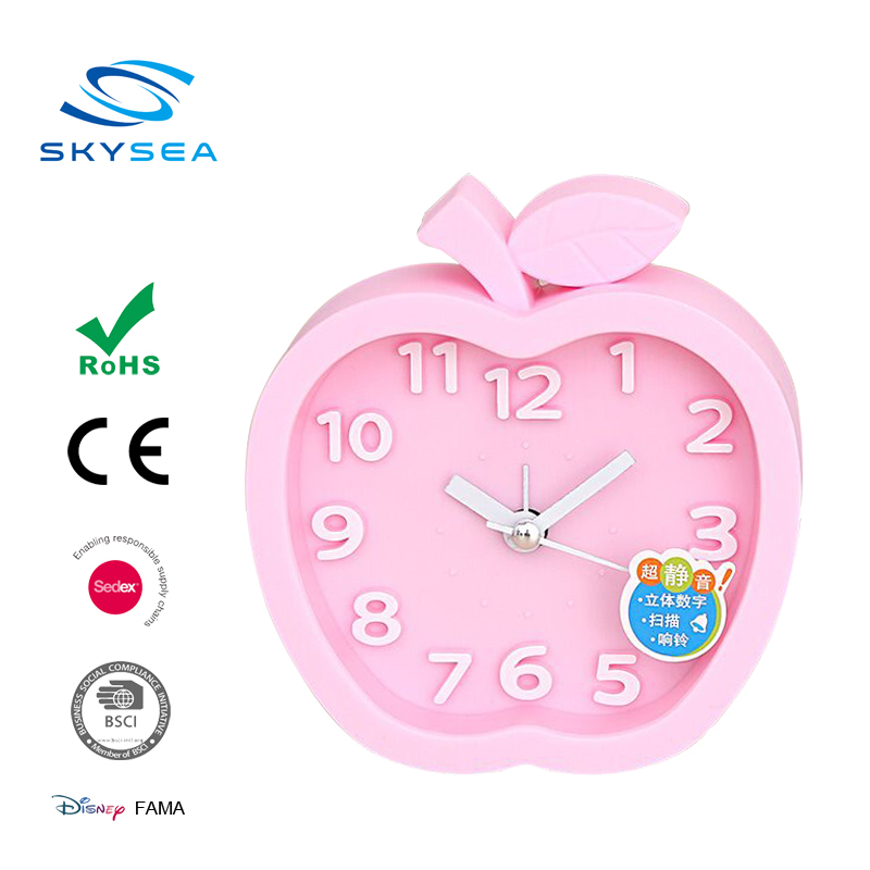 Wholesale Plastic Digital Blue Apple Funny Alarm Clock