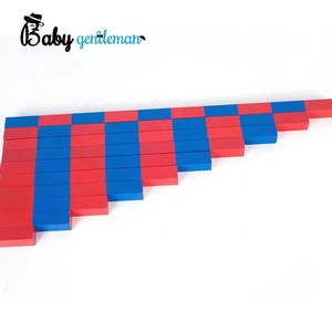 Set di Barre Frazionarie in Legno Rosso e Blu Montessori, Ausilio Didattico per l'Apprendimento della <span class=keywords><strong>Matematica</strong></span> per Bambini Z12071F - Product Image 3