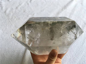 Cristaux de <span class=keywords><strong>quartz</strong></span> <span class=keywords><strong>chlorite</strong></span> <span class=keywords><strong>vert</strong></span> naturel bon marché, à double pointe, pointes de cristal brutes pour présentoir de vente - Product Image 5