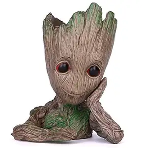 Hombre árbol modelo de juguete mano pluma pote de flor de guardianes de la galaxia 2 Acción figura bebé Groot maceta