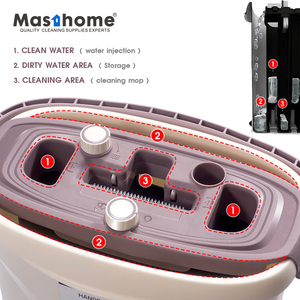 Masthome Commercio All'ingrosso magia 360 automatico dettaglio la pulizia della casa mop spremere <span class=keywords><strong>sir</strong></span> pulizia pavimento Piatto mop In Microfibra per la casa - Product Image 2