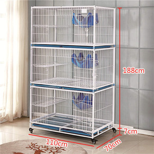 Hoge kwaliteit ijzeren kattenkooi met 3 lagen, kweekkooi - Product Image 3