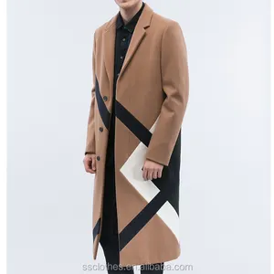 Hot sale german style man wool blend long fashion coat