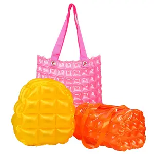 Пластиковая сумка для покупок для взрослых, надувная портативная пляжная сумка для детей