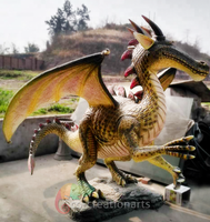 Sculpture en métal moderne de grande taille pour la décoration extérieure de jardin et de maison, nouveau produit, statue de dragon en bronze et fibre de verre à vendre