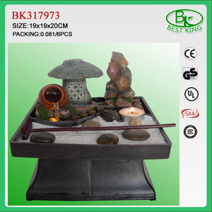 2017 Fuente de Agua de Resina Mini Jardín Zen con Bambú y Rueda - Product Image 5