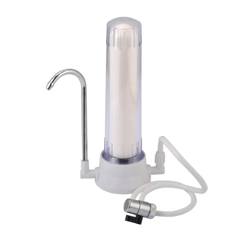 透明家庭用キッチンテーブルシングルセラミックカウンタートップ浄水器、1段デスクトップ浄水システム