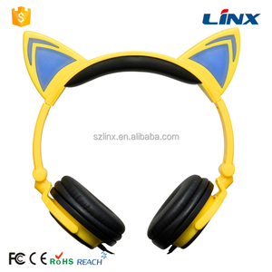 En Los Auriculares de Oído Logotipo Personalizado LLEVÓ La Luz Del Oído de Gato Auriculares para Escuchar Música - Product Image 1