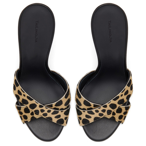 Mules à talons hauts léopard sexy à bout ouvert sandales à talons pour femmes chaussures de club de fête d'été pour femmes 2024 grande taille - Product Image 3