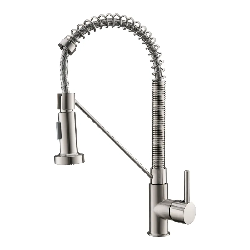 Faucets Faucet Manufacturer Stainless Steel 1-Handle Deck Mount Pull-Down Handle/Lever Commercial/Residential Kitchen Faucet