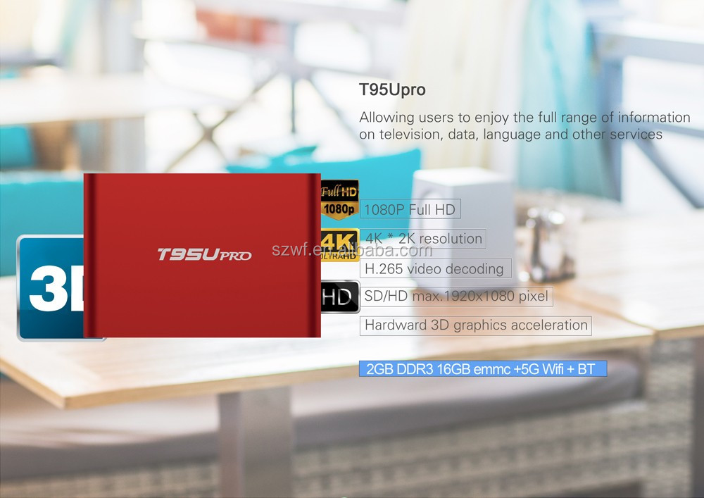 2016 android tv box 2016 4 k s912 tv boîte t95u pro octa core kodi tv box