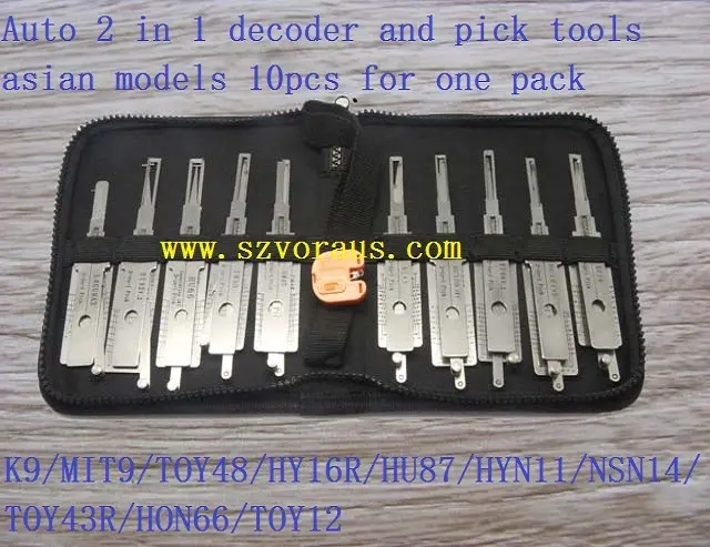 Auto 2 in 1 decoder und pick-tools asiatischen modelle (K9/MIT9/TOY48/HY16R/HU87/HYN11/NSN14/TOY43R/HON66/TOY12)