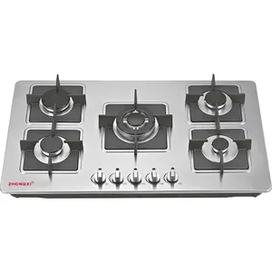 5 Burners Built In Gas Cooktop Kitchen Cooking Appliance LPG NG Gas Stove Home Appliance Stainless Steel Cooktops