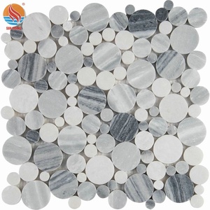 Pietra di marmo Della Bolla Rotonda Mosaico <span class=keywords><strong>Cucina</strong></span> Backsplash <span class=keywords><strong>Pannelli</strong></span> - Product Image 1