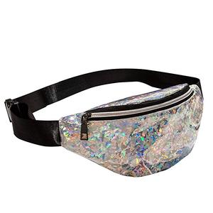 Riñonera luminosa con cinturón elástico, paquete de pecho de cuero PU con láser holográfico de neón brillante, riñonera Bling Night <span class=keywords><strong>Running</strong></span> Girl para exteriores - Product Image 1