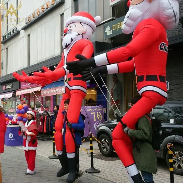 3m inflatable santa costume , santa claus air man walking backpack inflatable puppet