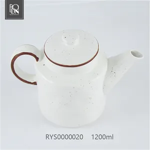 Thân thiện với môi offwhite màu sứ Nhà hàng sử dụng cà phê cạnh trắng gốm Tea Pot cafe ấm trà