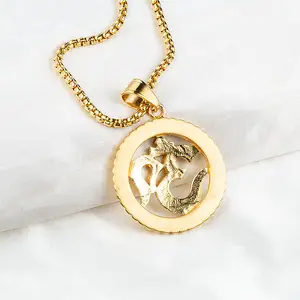 Commercio all'ingrosso 18 K Placcato Oro di Cristallo Ohm <span class=keywords><strong>Om</strong></span> Collana Segno Yoga Cerchio di Fascini Del Pendente - Product Image 6